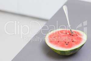 Watermelon with a spoon