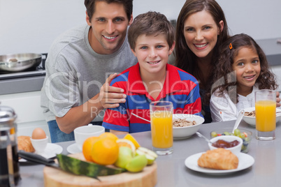 Family during the breakfast