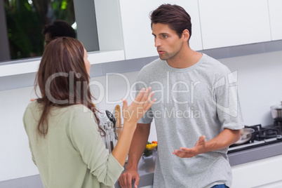 Couple arguing in the kitchen