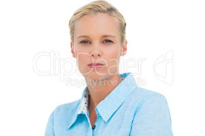 Furious young woman looking at camera