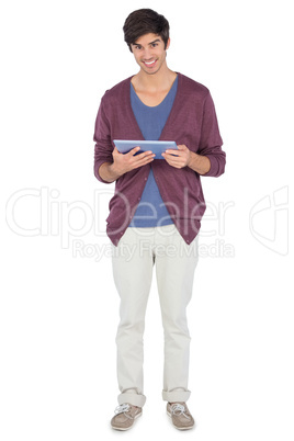Smiling man with tablet pc
