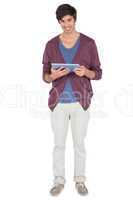 Smiling man with tablet pc