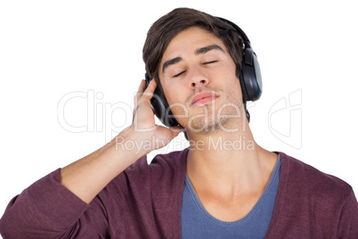 Man relaxing with music