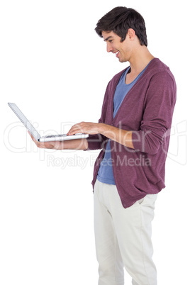 Man holding a laptop