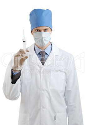 Doctor holding a syringe