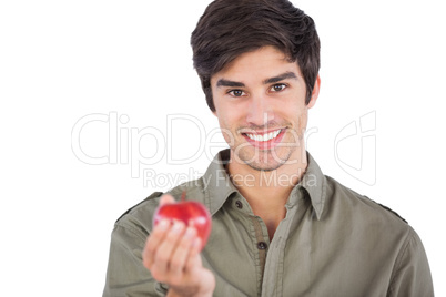 Man holding an apple