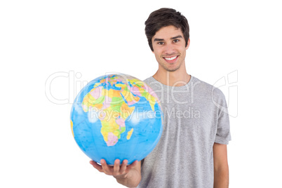 Man holding a globe