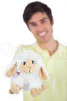 Focus shot on sheep plush