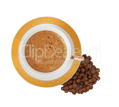 cup of coffee on a white background