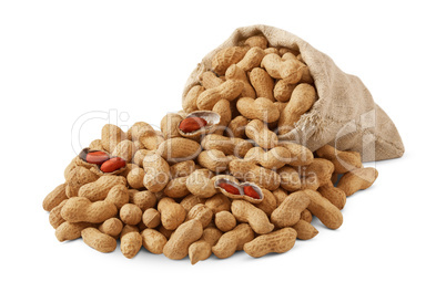 Peanut bag isolated on the white