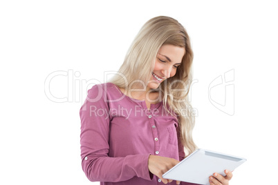 Woman using her tablet pc