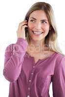 Smiling woman talking on the phone