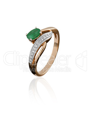 gold ring with an emerald