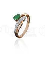 gold ring with an emerald