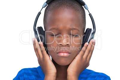 Little boy enjoying music