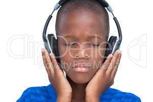 Little boy enjoying music