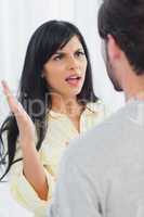 Woman about to slap her boyfriend