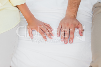 Hands of couple