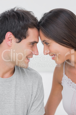 Beautiful couple facing each other