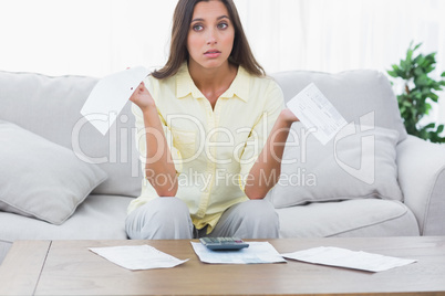 Woman doing her accounts