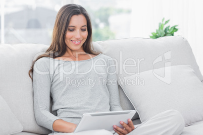 Pretty woman using a tablet