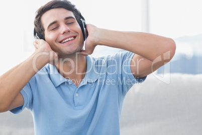 Man enjoying music