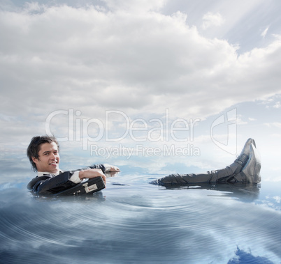 Businessman in the water