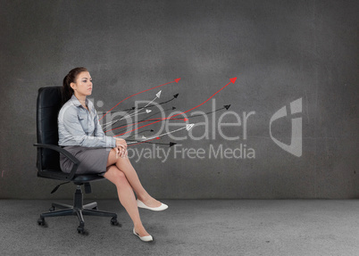 Attractive businesswoman relaxing on her chair