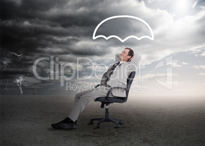 Businessman sleeping in a chair