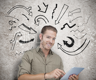 Man using a tablet