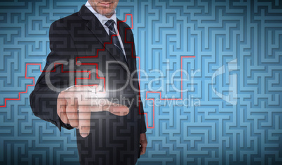 Businessman selecting a labyrinth