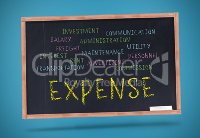 Expense written in yellow with a chalk