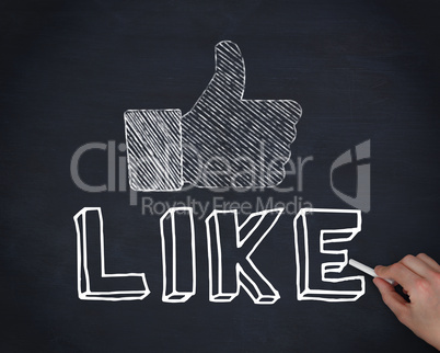 Hand drawing social network logo