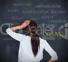 Attractive woman having a brainstorm