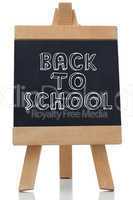 Back to school written on chalkboard