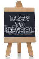 Back to school written in black on chalkboard