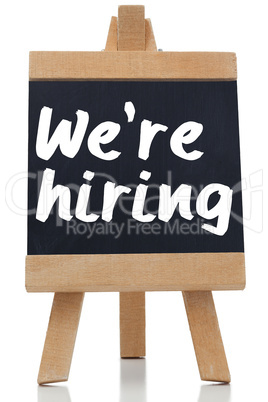 We are hiring written with a chalk on blackboard