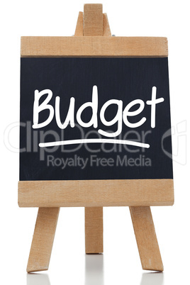 Budget written on blackboard