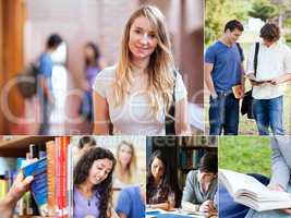 Collage of students at the university