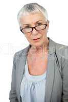 Serious mature woman wearing glasses