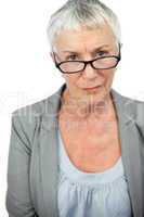 Mature woman wearing glasses