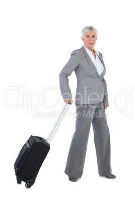 Businesswoman with her luggage