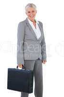 Businesswoman holding briefcase