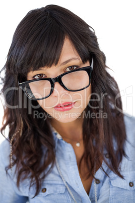 Portrait of a young woman with glasses