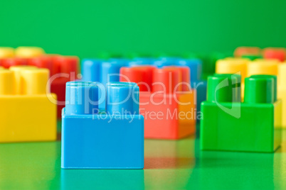 colorful  blocks on green background