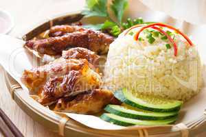 Malaysia grilled chicken rice.