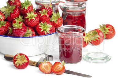 Selbstgemachte Erdbeer Marmelade