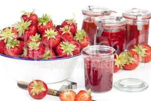 Frische selbstgemachte Erdbeer Marmelade