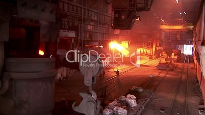 Iron and Steel Works. Converter plant. Smelting of metal.