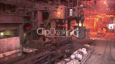 Iron and Steel Works. Converter plant. Smelting of metal.